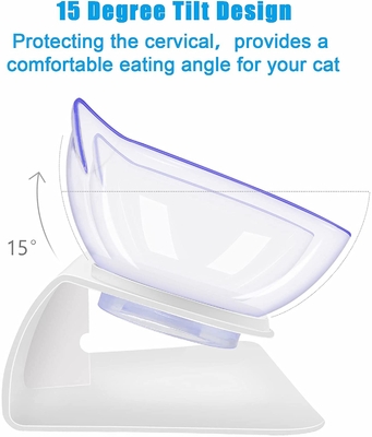 Elevated 15 Degree Tilted Raised Cat Bowls ABS Material