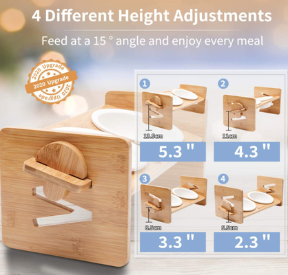 Adjustable Elevated Dog Bowl Stand With Extra Stainless Steel