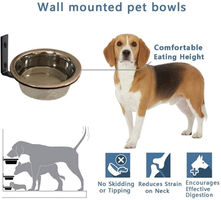 Collapsible Wall Mounted Pet Feeder Customized Height