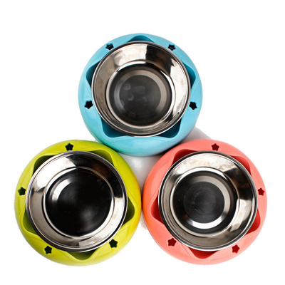 Pet Stainless Steel Dog Bowl Anti Slip For Drinking Water Food Basin