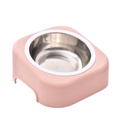 Cat Toy Cute Cat Bowl Stainless Steel Inclined Mouth Cervical Protection