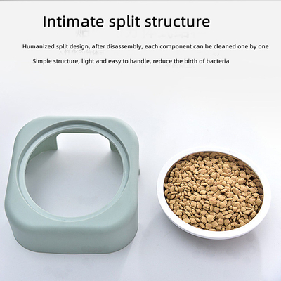 Cat Toy Cute Cat Bowl Stainless Steel Inclined Mouth Cervical Protection