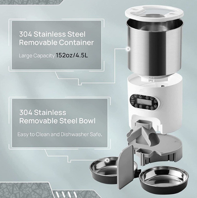 Dog Feeding Stainless Steel Pet Food Dispenser With Two Way Splitter