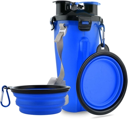 Pet Travel Water Collapsible Dog Bowls 2 In 1 Blue M Size