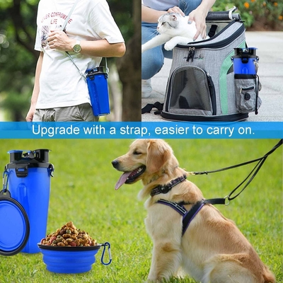 Pet Travel Water Collapsible Dog Bowls 2 In 1 Blue M Size