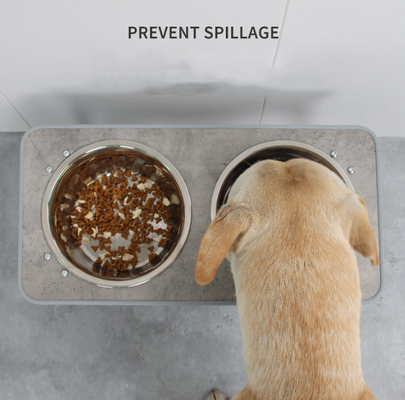 Collapsible Double Dog Bowl Elevated Adjustable Raised Stainless Steel