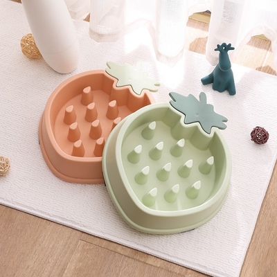 Strawberry Slow Food Bowl Pet Bowl Dog Food Bowl Cat Food Bowl Non-Slip Anti-Choking Fruit Cartoon Bowl Cat Bowl Wholesa