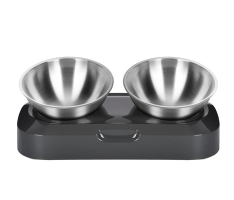 15° Tilted Raised Stainless Steel Indoor Cats Bowls With Stand For Food And Water