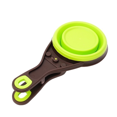 Folding Silicone Pet Bowl Folding Food Spoon Can Clip Grain Bag Water Bowl Measuring Cup Dog Food Spoon