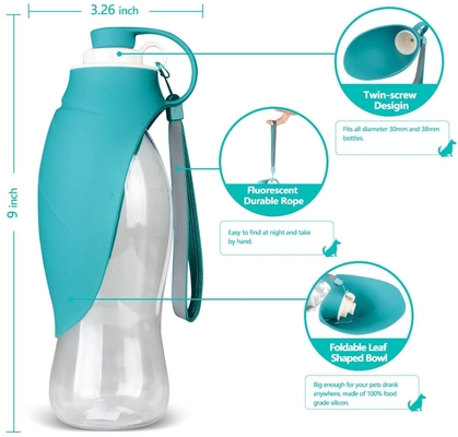 Pet Water Dispenser Feeder Container Portable with Drinking Cup Bowl Outdoor Hiking