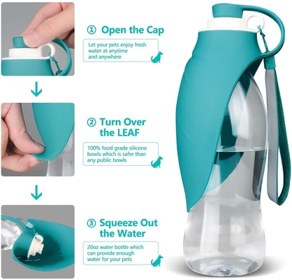 Pet Water Dispenser Feeder Container Portable with Drinking Cup Bowl Outdoor Hiking