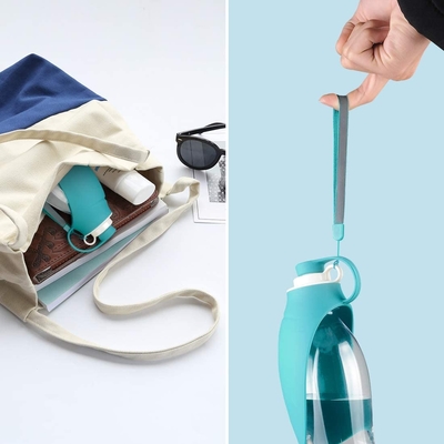 Pet Water Dispenser Feeder Container Portable with Drinking Cup Bowl Outdoor Hiking