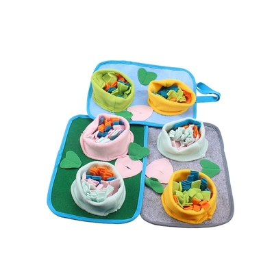 Portable Pet Slow Food Anti-Choking Dog Bowl Folding Polar Fleece Double Food Licking Plate Food Pad
