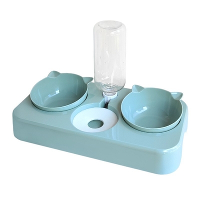 Pet Double Bowl Anti-Wet Mouth Neck Guard Dog Food Bowl Multi-Purpose Automatic Drinking Bowl