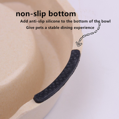 Bamboo Fiber Pet Double Bowl Dog Bowl Non-Slip Cat Bowl Water Basin Cartoon Dog Food Bowl