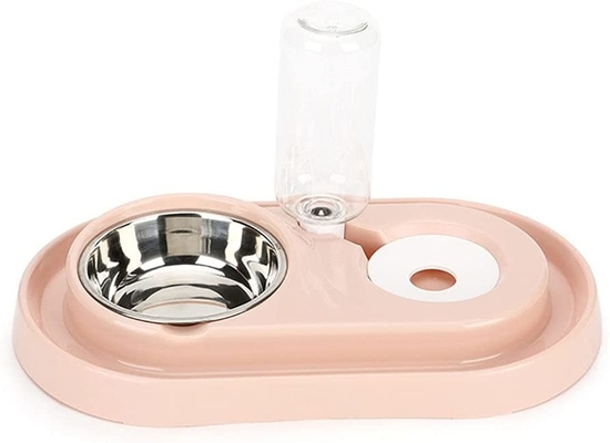Double Dog Cat Bowls, Stainless Steel Dog Bowl Cat Food Bowls and Water Feeder with Automatic