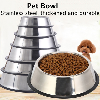 Stainless Steel Dog Bowl High-Grade Non-Slip Pet Bowl Pet Food Bowl Food Utensils 6 Sizes Pet Supplies