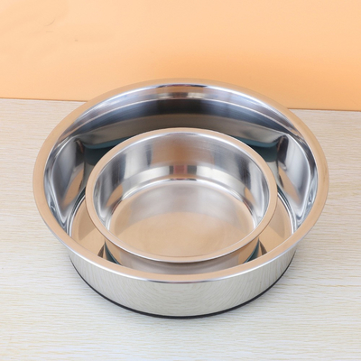 Stainless Steel Pet Bowl Anti-Slip Pet Food Basin Silicone Cat Bowl Dog Bowl Feeder Drinker Cat Supplies
