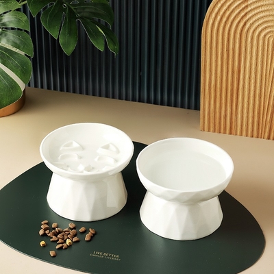 Cat Bowl Food Bowl Slow Food Plate High Foot Bowl Slow Food Bowl Water Bowl Protection Spine Cat Food Bowl Plate