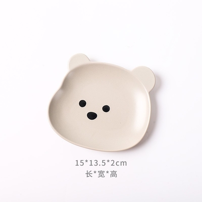 Cat bowl ceramic dog bowl bear bowl cute anti-overturning cat plate rice bowl cat food bowl