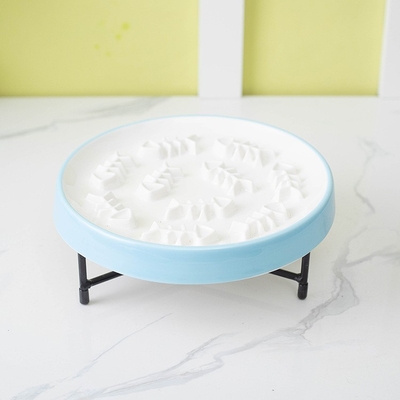 Slow Food Bowl Ceramic Cat Bowl Dog Anti Choking Slow Food Basin Pet Puppy Dog Basin Cat Eat