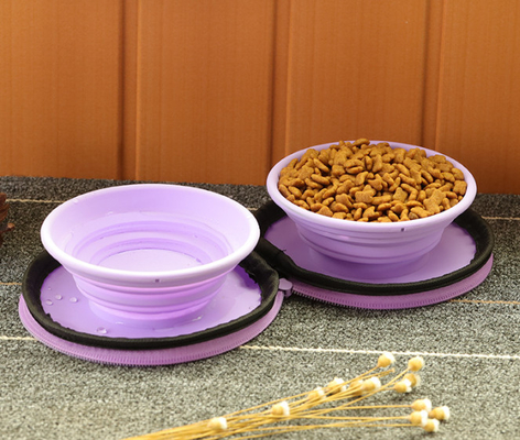 Silicone Collapsible Dog Bowl Set Foldable Expandable Pet Food Water Feeding Cup Dish for Outdoors Travel