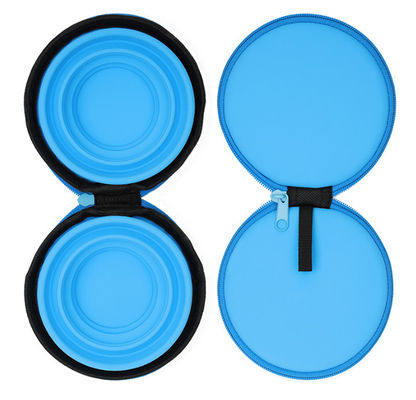 Silicone Collapsible Dog Bowl Set Foldable Expandable Pet Food Water Feeding Cup Dish for Outdoors Travel