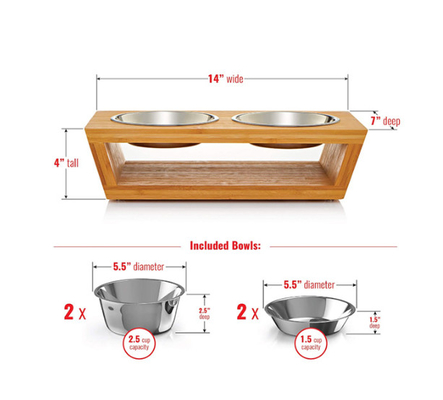 Pets Elevated Dog Bowl Stand 4”Raised Dog Bowl For Dogs And Cats