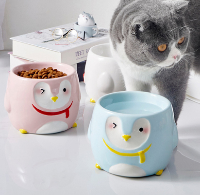 Elevated Pet Feeder Bowls 15 Degrees Tilted Ceramic Cat Dish