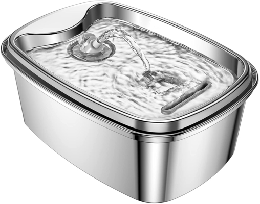 304 Stainless Steel Automatic Pet Water Fountain Dog Water Dispenser With Quiet Pump