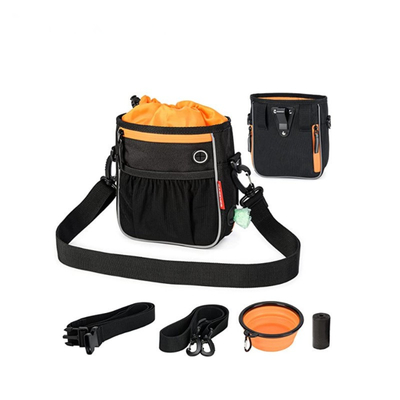 Pet Snack Folding Dog Bowl Tear Resistant With Garbage Roll Carrying Bag