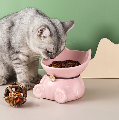 Ceramic Raised Pet Feeder Bowls Reduces Neck Strain indoor