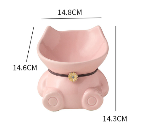 Ceramic Raised Pet Feeder Bowls Reduces Neck Strain indoor