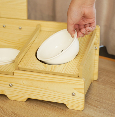 Double Raised Pet Bowls 15 Degree For Cats Dogs 38*25*10 CM