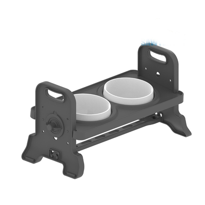 Height Adjustable Pet Double Bowl Tilt Feeding Rack Stainless Steel