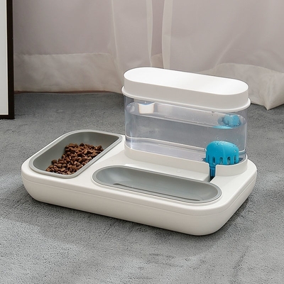 Automatic Water Feeding Cat Double Bowl Prevent Upsetting