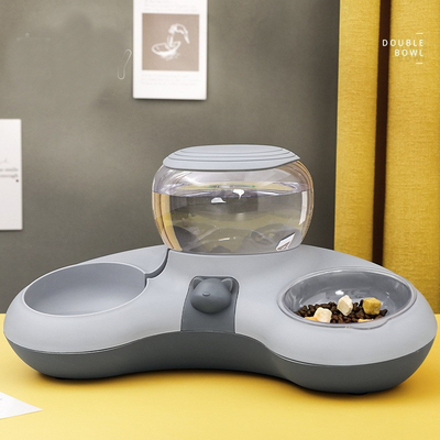 Crescent Moon Automatic Food Water Bowl Anti Upset Dog Basin