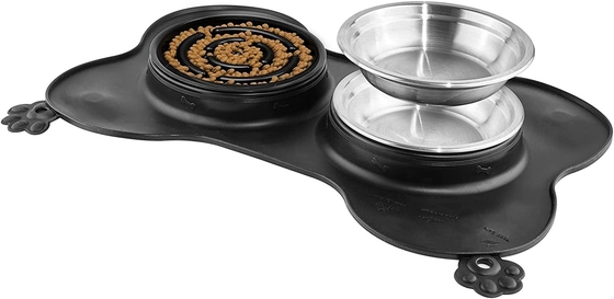 Elevated Pet Slow Eating Dog Bowl Dispenser Anti Tipping