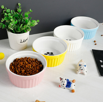 Ceramic Adjustable Elevated Cat Feeder Raised Food Dish