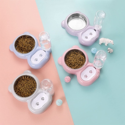 Detachable Pet Water Food Bowl Stainless Steel Automatic Water Dispenser For Small Dogs