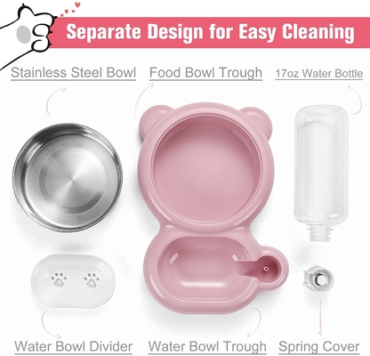 Detachable Pet Water Food Bowl Stainless Steel Automatic Water Dispenser For Small Dogs
