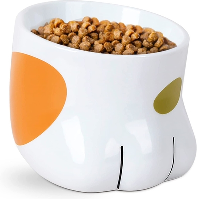 Raised Ceramic Food Water Bowl ABS For Cat Reduce Neck Burden