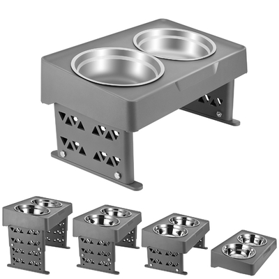 Stainless Steel Elevated Pet Feeder Bowls Tableware Slip Neck Protection Adjustable Lifting