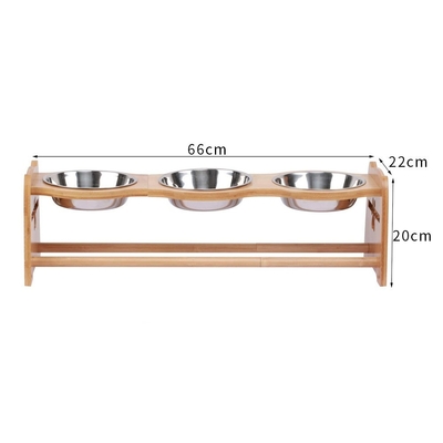 Wooden Rack Pet Feeder Bowls Adjustable Elevated Dog Bowl Customized