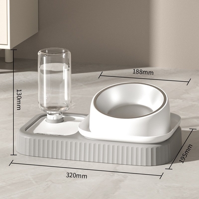 Pet Double Automatic Feeder Bowl With Lifting Water Dispenser 1.8kg