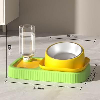 Pet Double Automatic Feeder Bowl With Lifting Water Dispenser 1.8kg