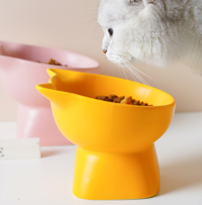 Ceramic Raised Pet Food Bowl For Flat Faced Cats