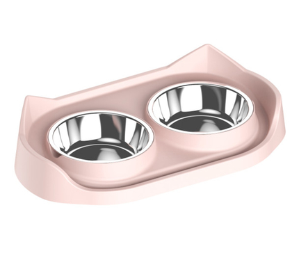 2 Stainless Steel Cat Dog Water Bowl No Spill Slow Feeder
