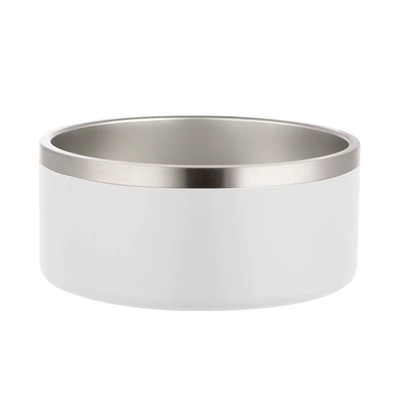 Stainless Steel Round Dog Bowl Double Layer Vacuum Pet Feeding Bowl