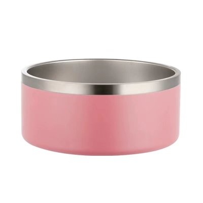 Stainless Steel Round Dog Bowl Double Layer Vacuum Pet Feeding Bowl